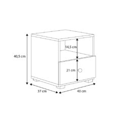 Éjjeliszekrény fiókkal EMI - Fehér Handle 1