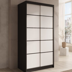 Tolóajtós gardrób Tolóajtós szekrény Verto 100 - Fekete Fekete