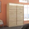 Tolóajtós gardrób LED világítással ellátott tolóajtós szekrény LUFT 150 - Sonoma LED világítással ellátott tolóajtós szekrény LUFT 150