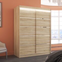 LED világítással ellátott tolóajtós szekrény LUFT 150