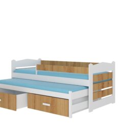 Ifjúsági ágy Ágykeret dupla TIARRO korláttal 200x90 - Fehér Fehér