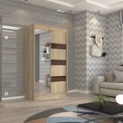 Tolóajtós szekrény tükörrel és lacobellel TOURA 120