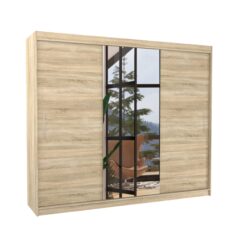 Tolóajtós gardrób Tükrös tolóajtós szekrény DENIS 250 - Sonoma