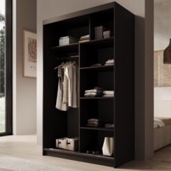 Tolóajtós gardrób Tolóajtós szekrény Castello 120 - Fekete