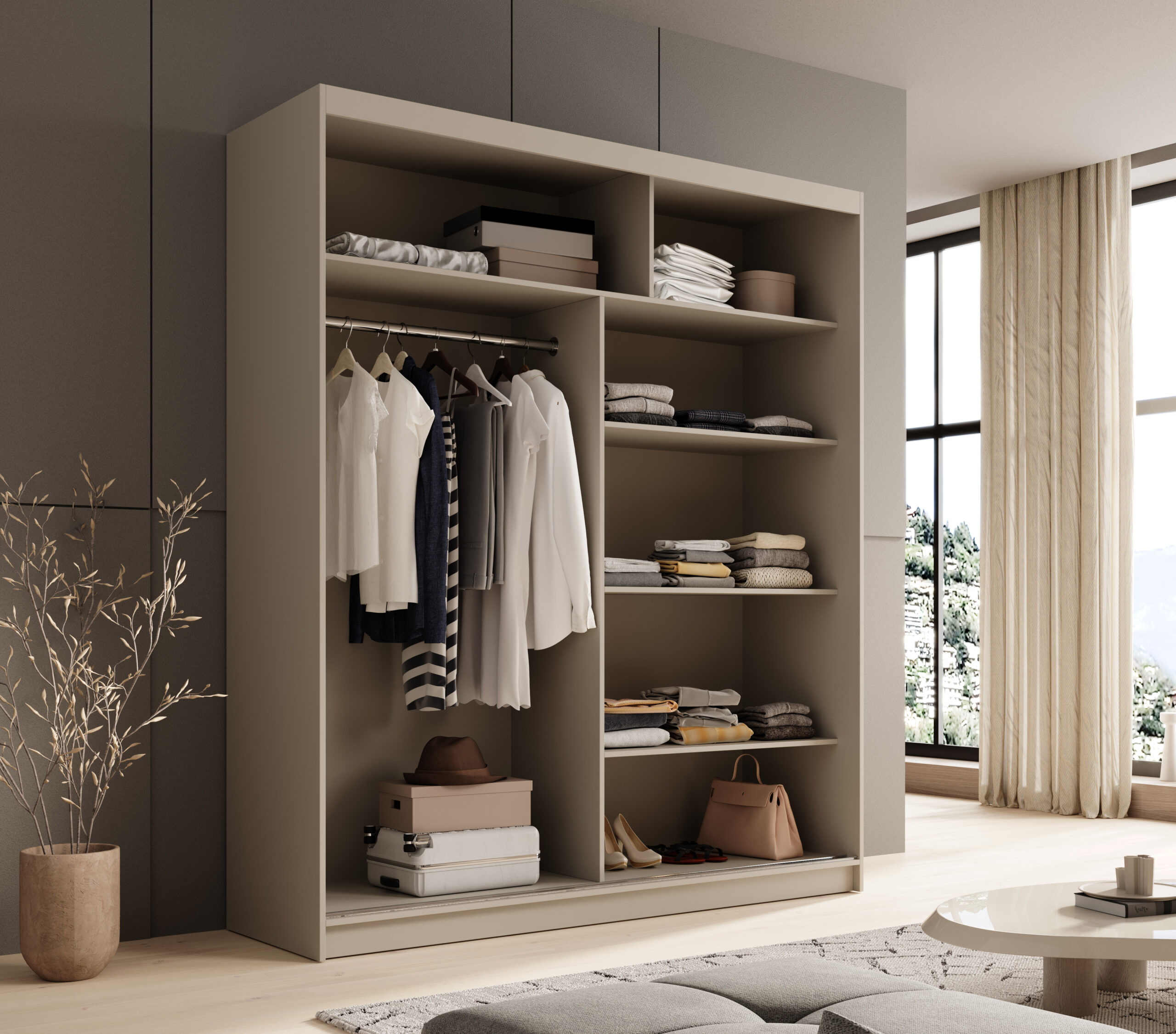 Tolóajtós gardrób Tolóajtós szekrény tükörrel Nico 180 - Kasmír Tolóajtós gardrób Tolóajtós szekrény tükörrel Nico 180 - Kasmír - Image 3