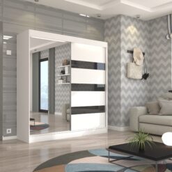 Tolóajtós szekrény tükörrel és lacobellel TOURA 150