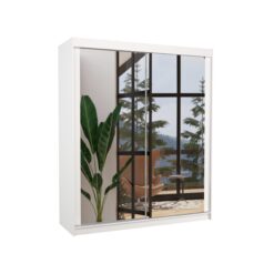 Tolóajtós gardrób Tükrös tolóajtós szekrény MORGAN 180 - Fehér