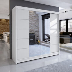 Tolóajtós gardrób Tükrös tolóajtós szekrény TRAVES 180 - Fehér Fehér