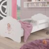 Gyerekágy Ágy matraccal és korláttal CASIMO GIRL WITH WINGS 140x70 - Fehér Ágy matraccal és korláttal CASIMO GIRL WITH WINGS 140x70