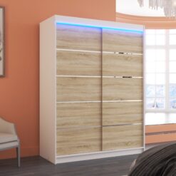 LED világítással ellátott tolóajtós szekrény LUFT 150