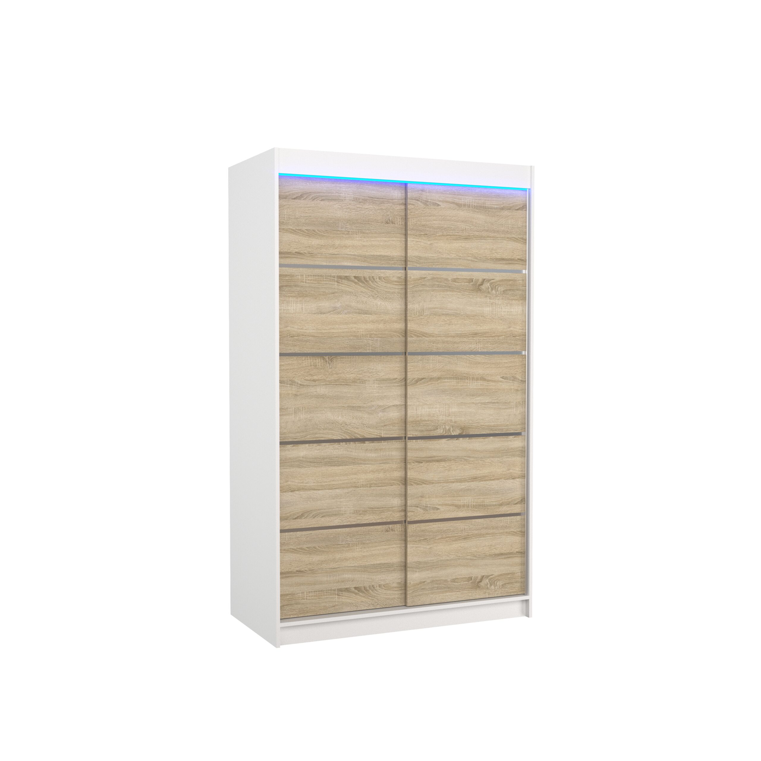 Tolóajtós gardrób LED világítással ellátott tolóajtós szekrény BENISSO 120 - Fehér Fehér