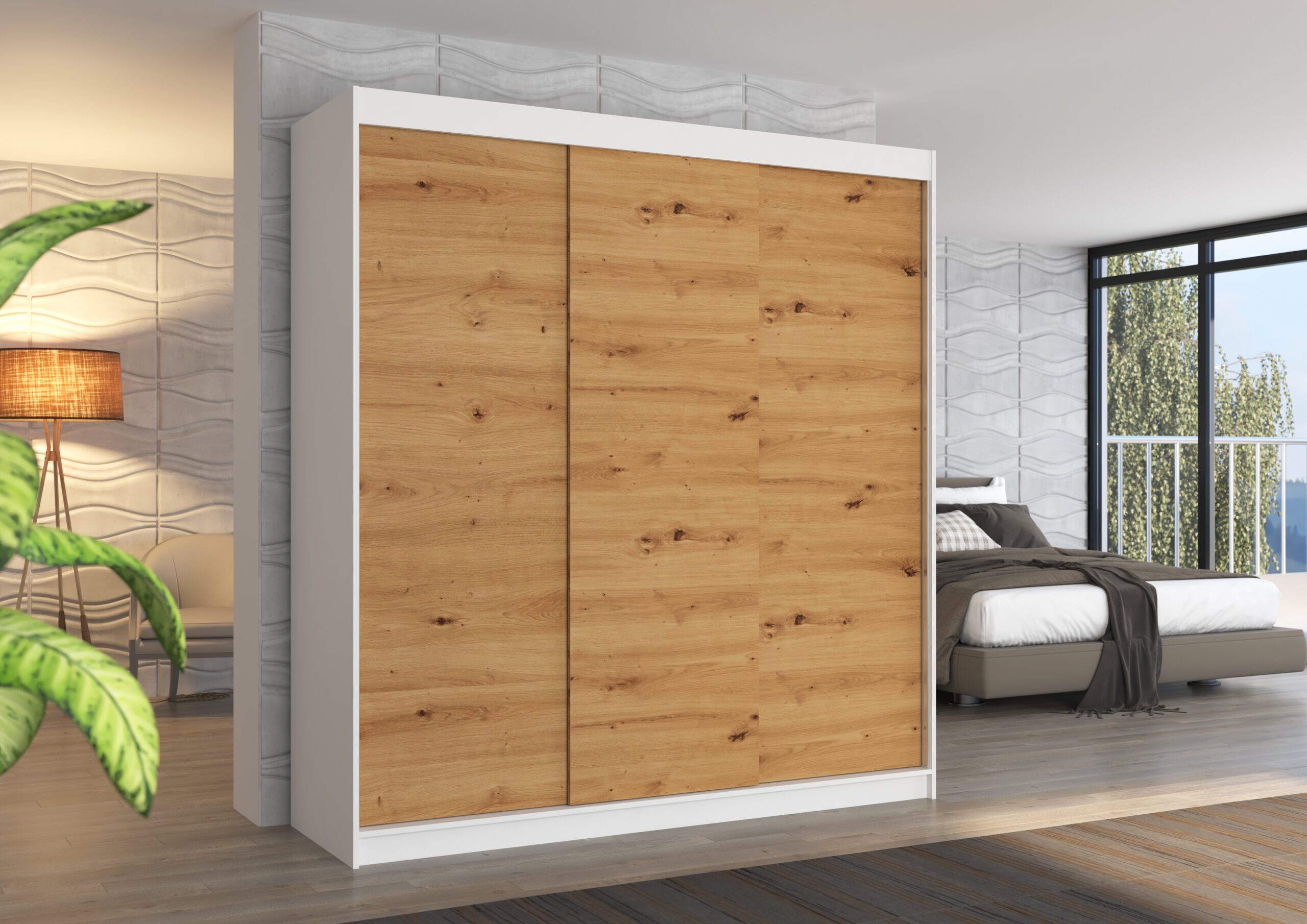 Tolóajtós gardrób Tolóajtós szekrény MEGAN 200 - Fehér Tolóajtós szekrény MEGAN 200