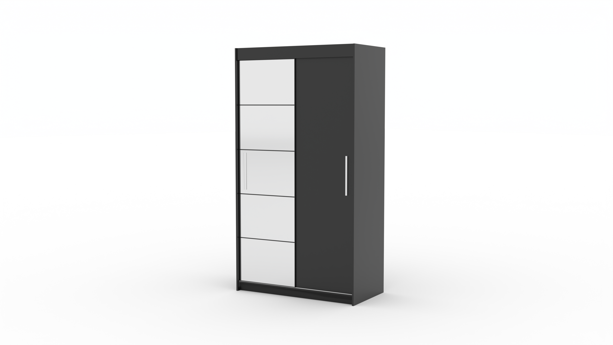 Tolóajtós gardrób Tolóajtós szekrény tükörrel ESTI 120 - Fehér Fehér