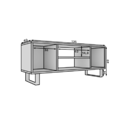 TV szekrény RTV szekrény Lofter 135 cm - Craft tölgy