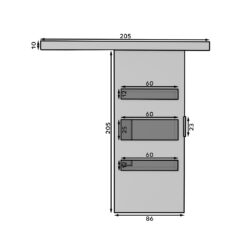 Fali tolóajtó DESIO 86 - Wenge