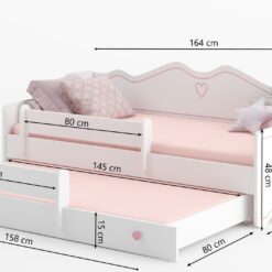 Gyerekágy Dupla ágy EMKA II Gray matraccal 160x80 - Fehér