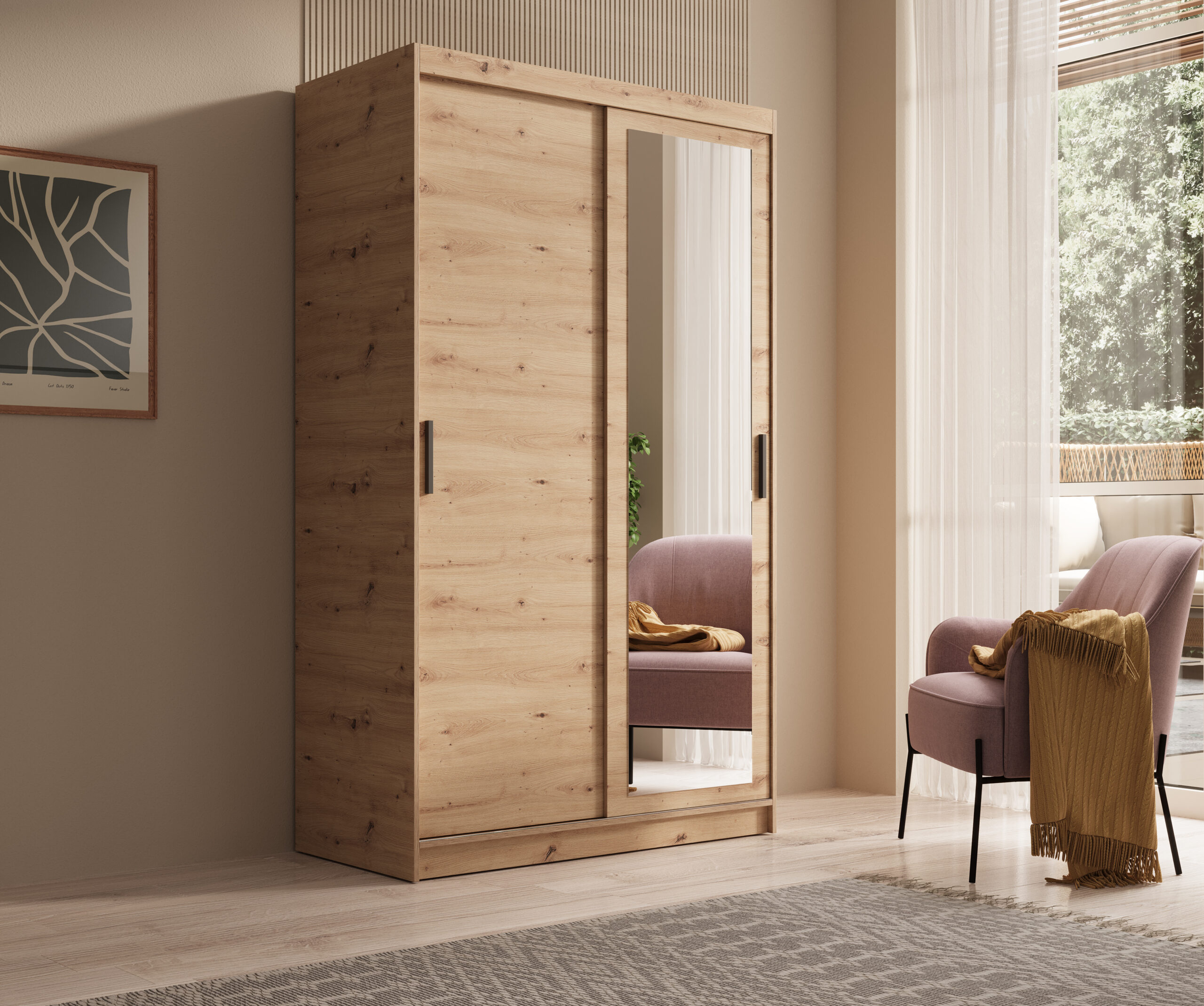 Tolóajtós gardrób Hailey 120 tükrös tolóajtós szekrény - Artisan Artisan