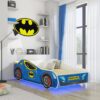 Gyerekágy LED BATCAR matraccal és világítással 140x70 ágy - Kék LED BATCAR matraccal és világítással 140x70 ágy
