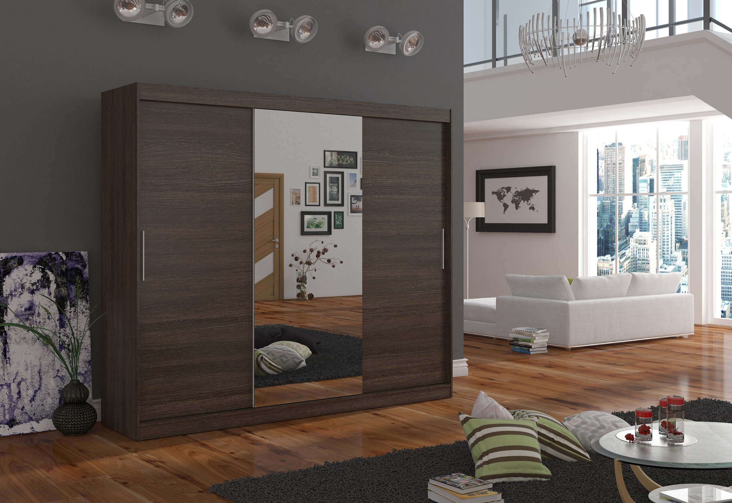 Tolóajtós gardrób Tükrös tolóajtós szekrény DENIS 250 - Csoki Csoki