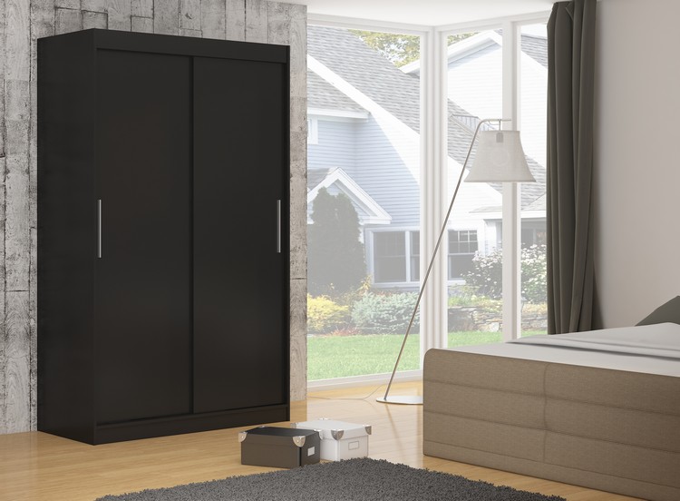 Tolóajtós gardrób Tolóajtós szekrény DENVER 150 - Fekete Fekete