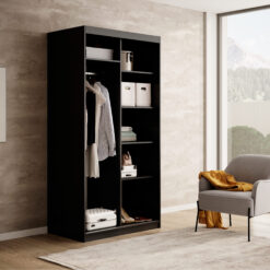 Tolóajtós gardrób DELIA 100 tolószekrény - Fekete Fekete