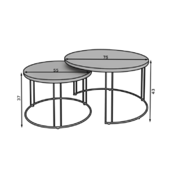 ETTA 2 az 1-ben dohányzóasztal - Arany