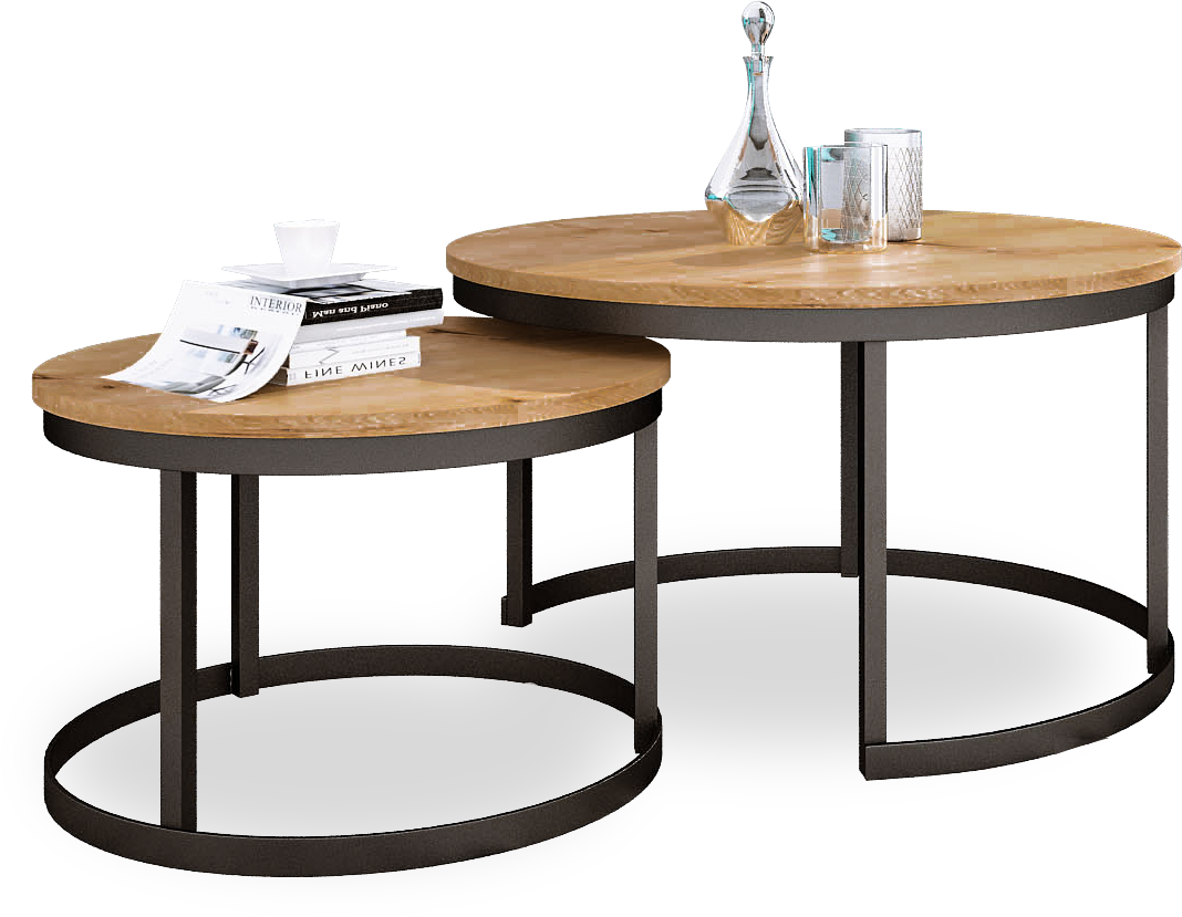 OKIN 2 az 1-ben dohányzóasztal - Fekete Fekete