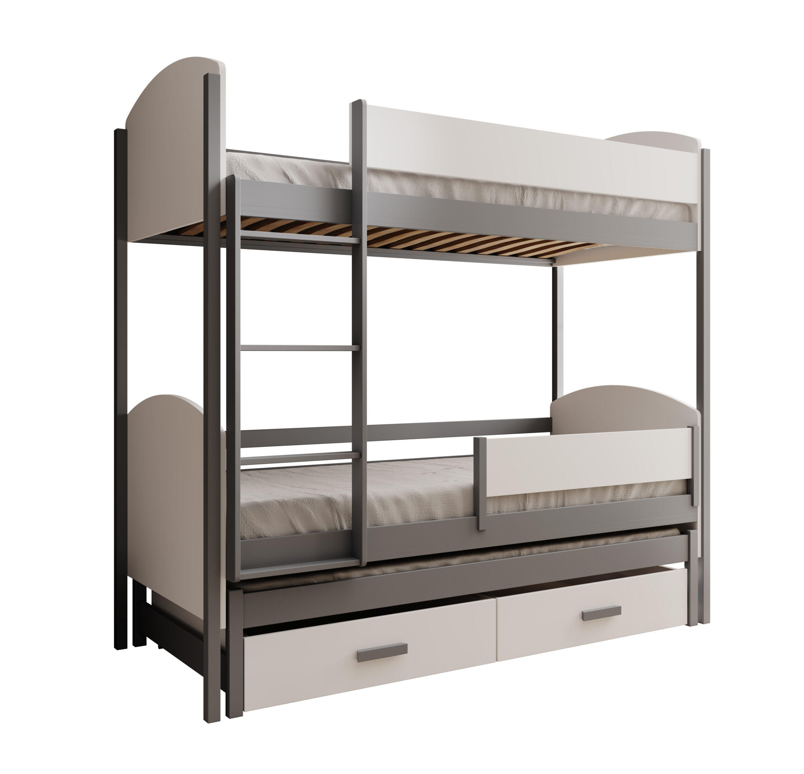 Leia háromszemélyes gyerekágy 200x90 matraccal - Fehér Leia háromszemélyes gyerekágy 200x90 matraccal