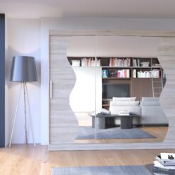 Tolóajtós gardrób Tükrös tolóajtós szekrény SHARON 250 - Sonoma