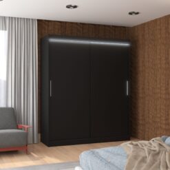 LED világítással ellátott tolóajtós szekrény LINCOLN 180