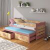 Ifjúsági ágy Ágykeret dupla TIARRO korláttal 200x90 - Rózsaszín Ágykeret dupla TIARRO korláttal 200x90
