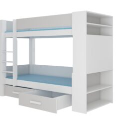 Emeletes ágy GARET emeletes dupla ágy matraccal 180x80 - Fehér Fehér