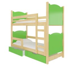 Gyerekágy Kétszemélyes emeletes ágy matracokkal MARABA - Fenyő Fenyő