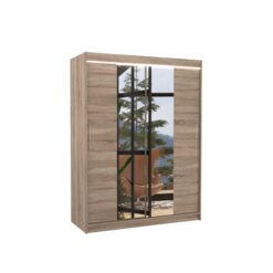 Tolóajtós gardrób Tükörrel és LED világítással ellátott tolóajtós szekrény INESS 150 - Trüffel Trüffel