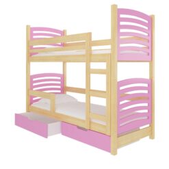 Gyerekágy Kétszemélyes emeletes ágy matracokkal OSUNA - Fenyő Fenyő