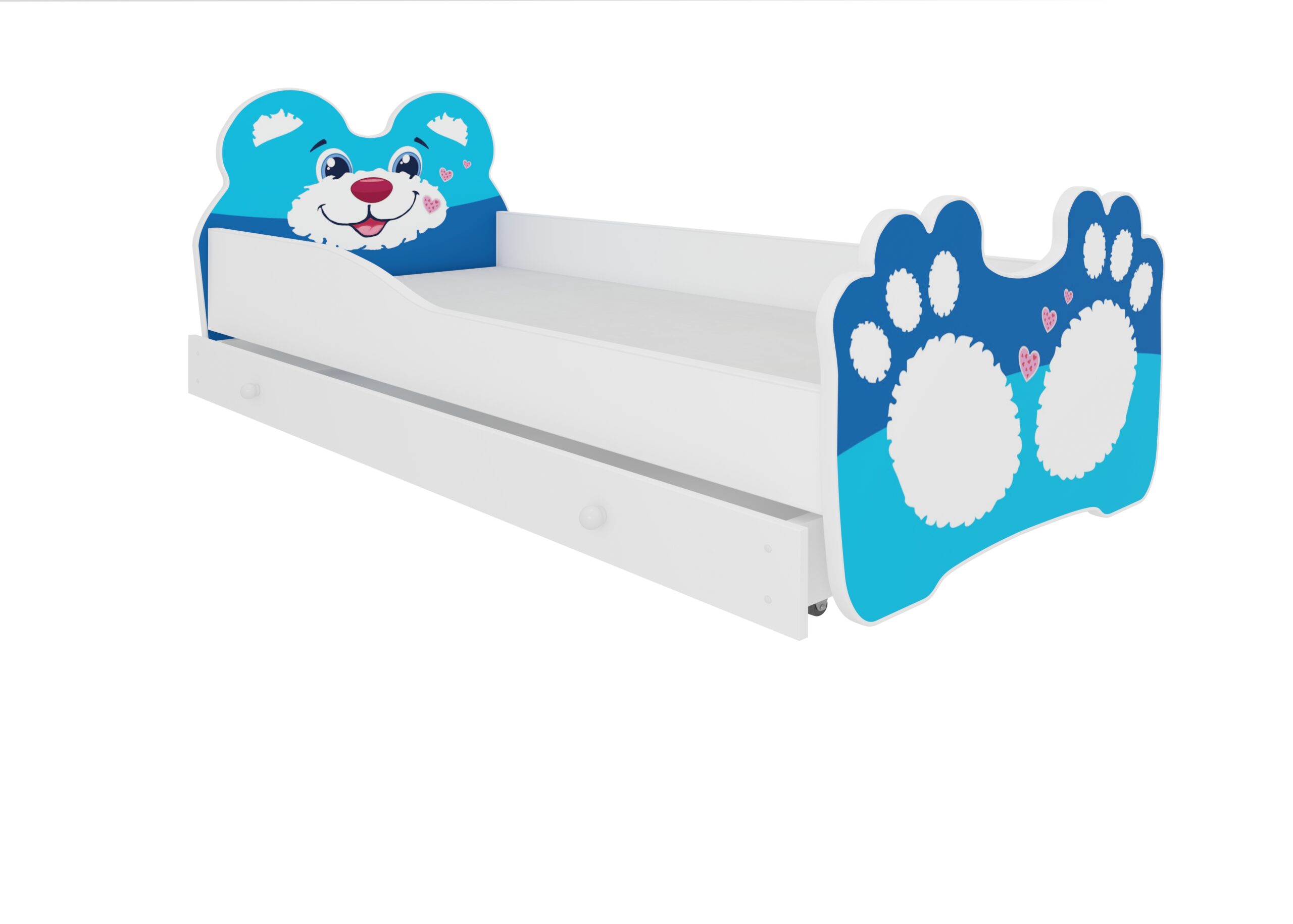 Gyerekágy Ágy matraccal és fiókkal BEAR BLUE 160x80 - Kék Kék