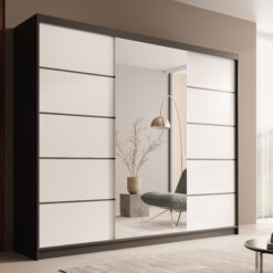 Tolóajtós gardrób Tolóajtós szekrény Etna 250 - Fekete Fekete