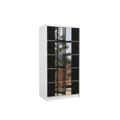 Tolóajtós gardrób Biztonsági tükrös tolóajtós szekrény KSAWER 100 - Fehér Fehér