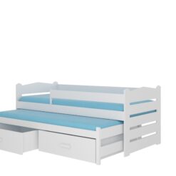 Ifjúsági ágy Ágykeret dupla TIARRO korláttal 180x80 - Fehér Fehér