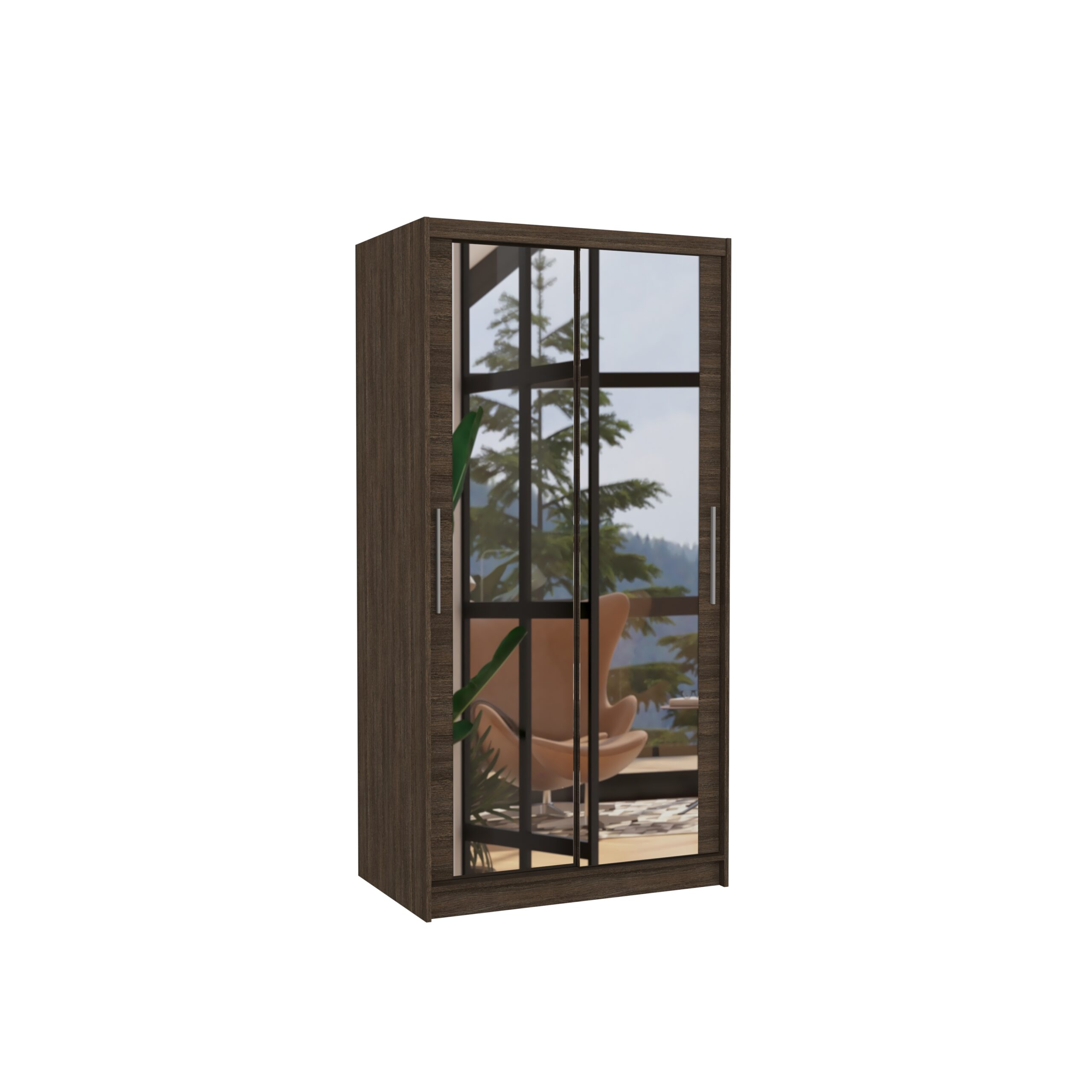 Tolóajtós gardrób Biztonsági tükrös tolóajtós szekrény NEVIO 100 - Csoki Csoki