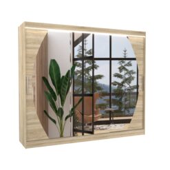 Tolóajtós gardrób LED tükrös tolóajtós szekrény CAMBE 250 - Sonoma Sonoma