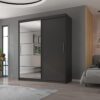 Tolóajtós gardrób Tolóajtós szekrény tükörrel ESTI 180 - Antrasztit Tolóajtós szekrény tükörrel ESTI 180