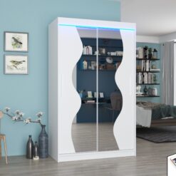 Tükörrel és LED világítással ellátott tolóajtós szekrény OSWALD 120