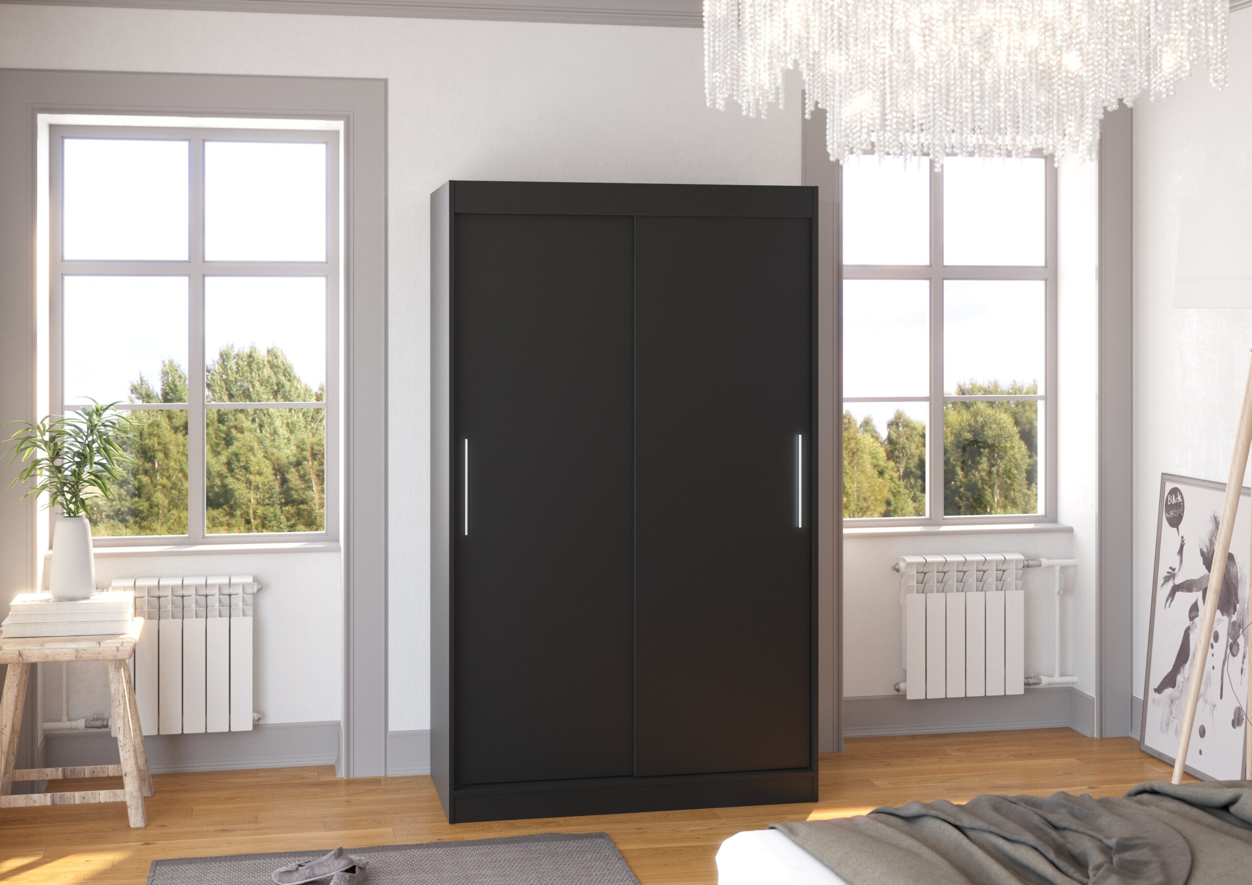 Tolóajtós gardrób Tolóajtós szekrény COLLIN 120 - Fekete Tolóajtós szekrény COLLIN 120