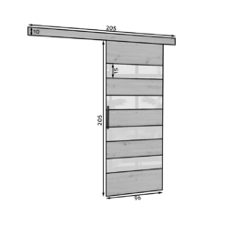 Falra szerelhető tolóajtó MILOU 96 - Artisan