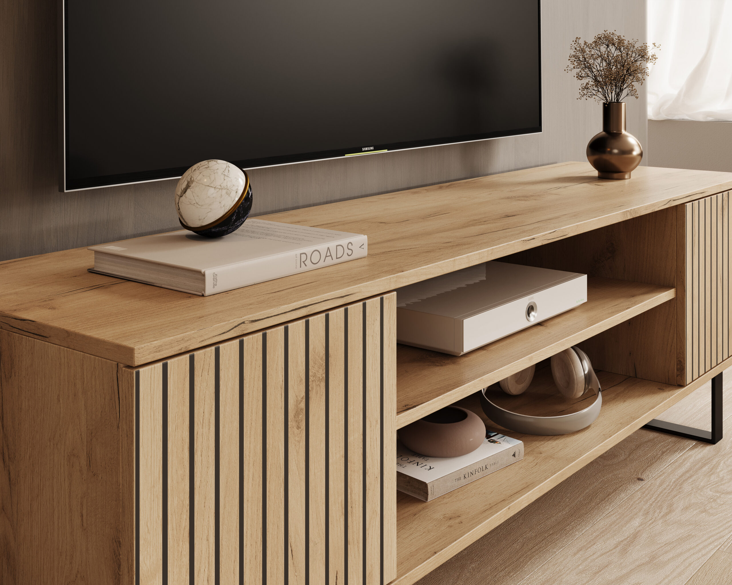 TV szekrény RTV szekrény Lorello 155 cm - Craft tölgy TV szekrény RTV szekrény Lorello 155 cm - Craft tölgy - Image 4