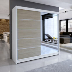 Tolóajtós gardrób Tükrös tolóajtós szekrény CARO 180 - Fehér Fehér