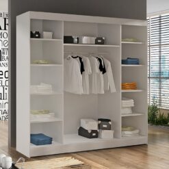 Tolóajtós gardrób Tükrös tolóajtós szekrény DALMATIA 200 - Fekete