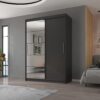 Tolóajtós gardrób Tolóajtós szekrény tükörrel ESTI 150 - Antrasztit Tolóajtós szekrény tükörrel ESTI 150