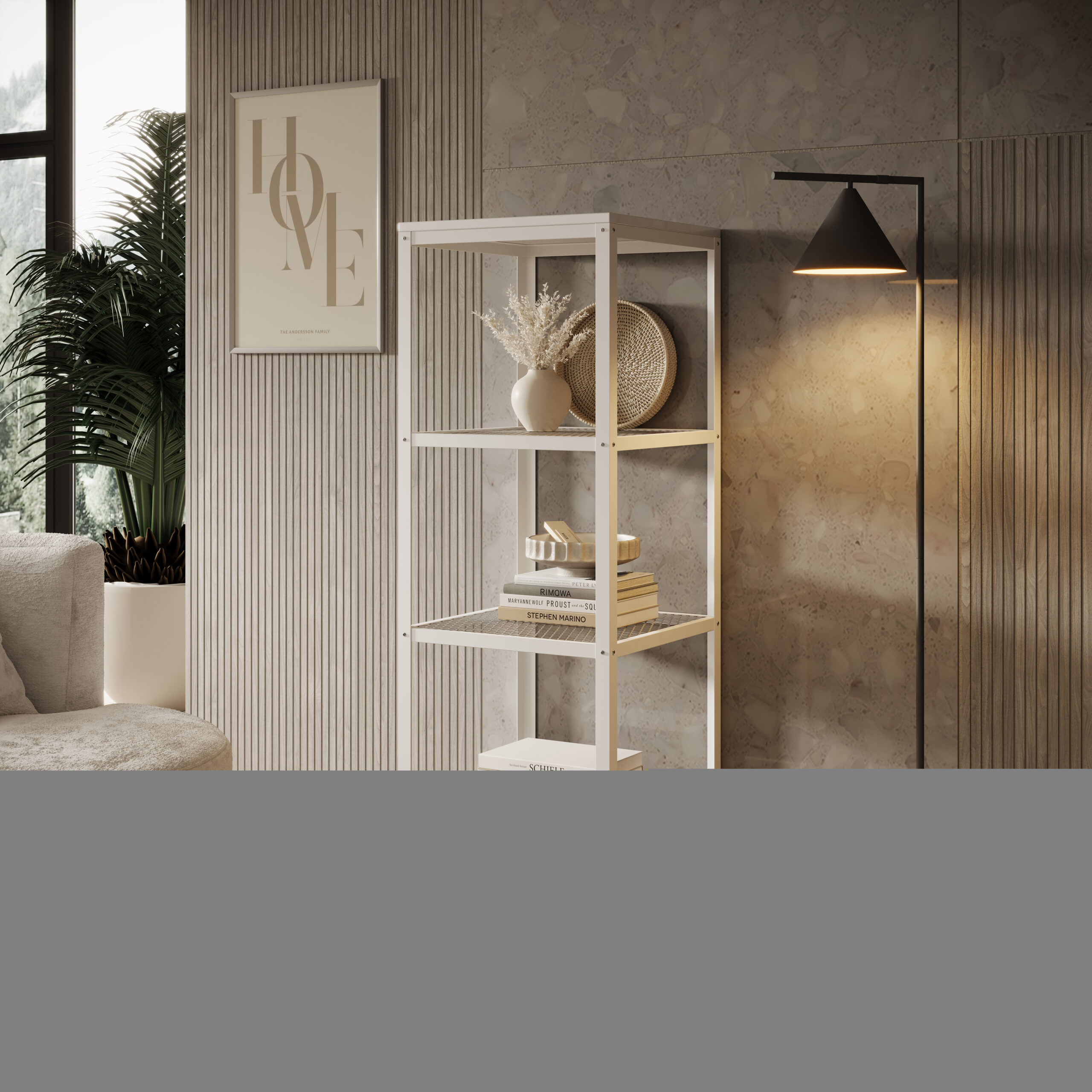 Könyvespolc Reli polc - Fehér Fehér